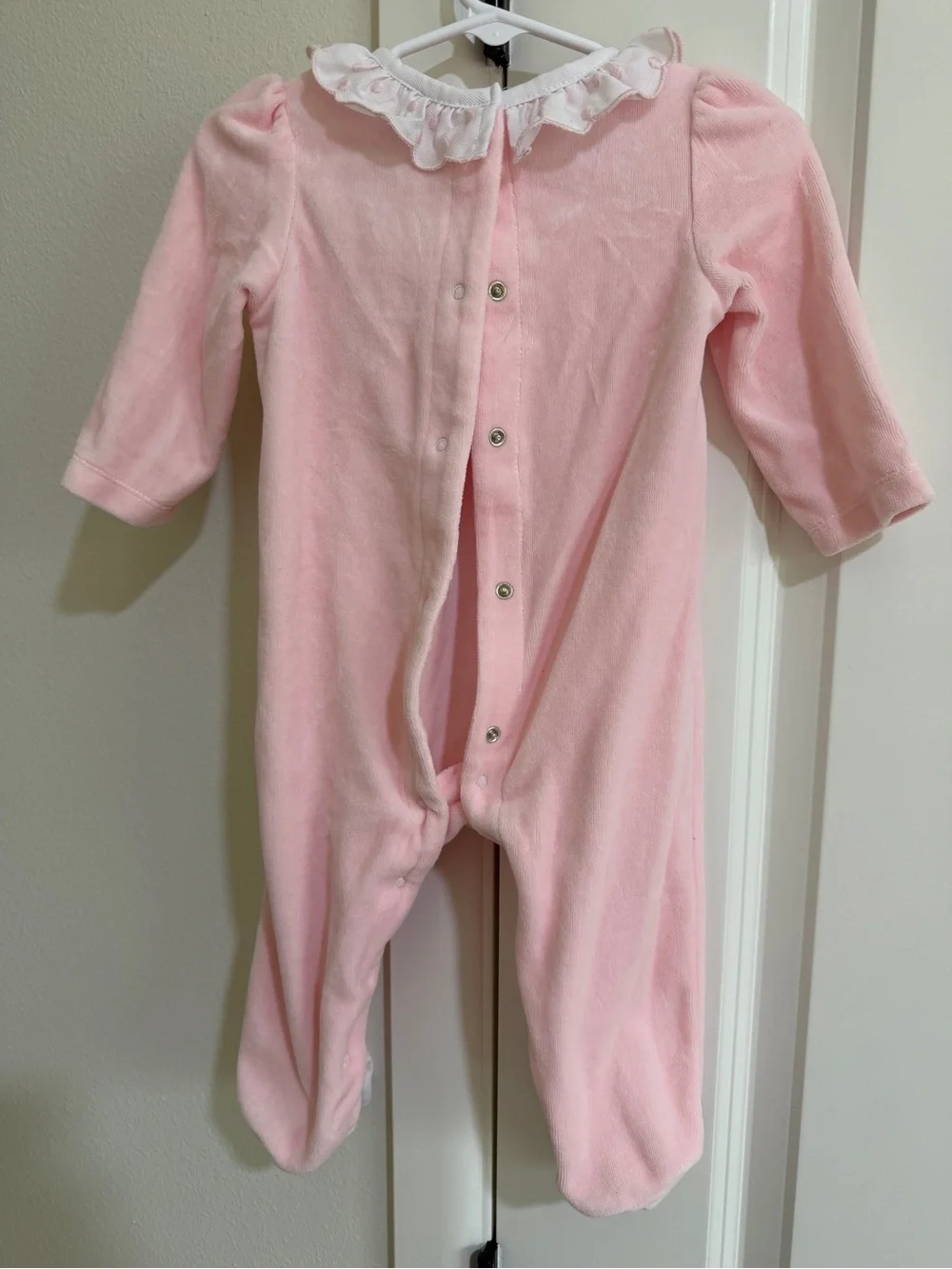 Little Me Pink Ruffle-Trim Sleep Onesie